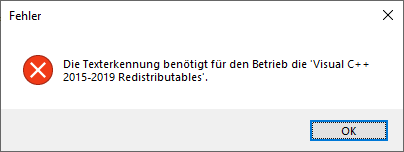 Fehlermeldung OCR.