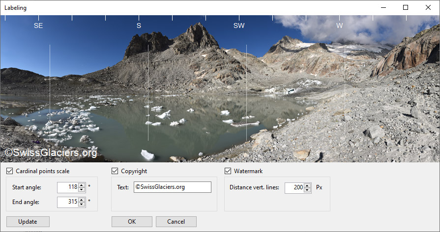 Before/After images: Cardinal points scale, copyright and watermark.