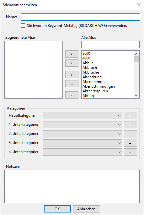 Stichwort bearbeiten