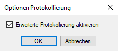 Dialog Optionen Protokollierung